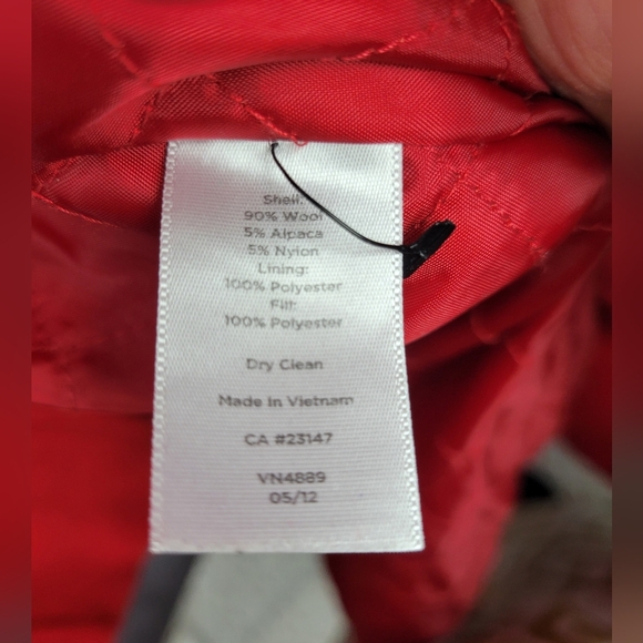 Talbots Wool Alpaka Women Military Style Coat‎ Jacket Size 18 In Red - Picture 6 of 11